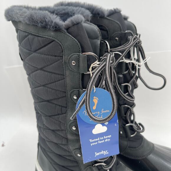 JBU JAMBU & CO Lorina Boots Size 10 Faux Fur Black Waterproof Memory Foam NWT - Picture 5 of 14